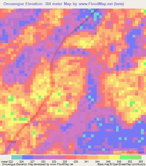 Onouengue,Congo (Brazzaville) Elevation Map