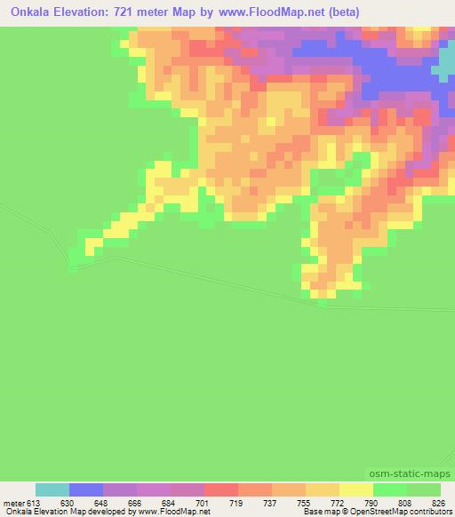 Onkala,Congo (Brazzaville) Elevation Map
