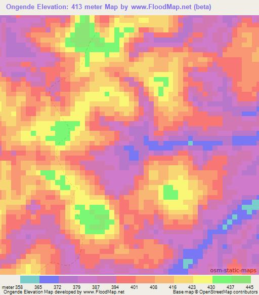 Ongende,Congo (Brazzaville) Elevation Map