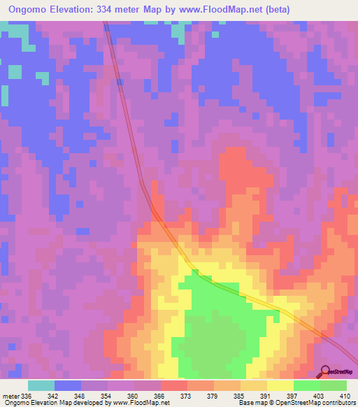 Ongomo,Congo (Brazzaville) Elevation Map