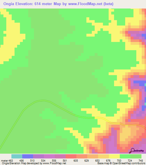 Ongia,Congo (Brazzaville) Elevation Map