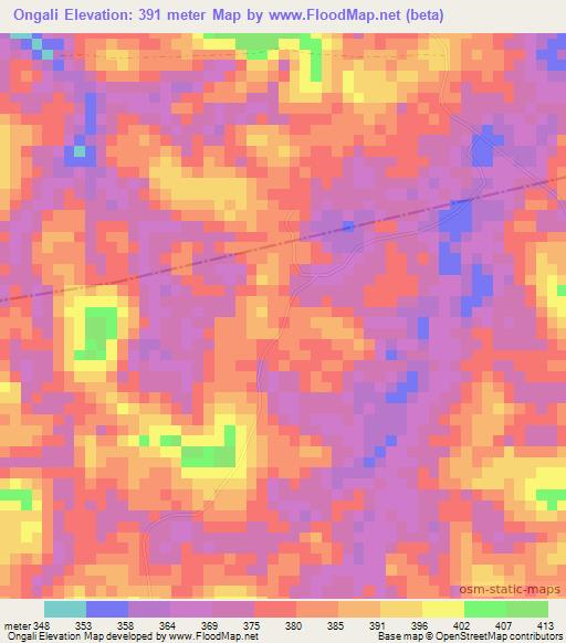 Ongali,Congo (Brazzaville) Elevation Map