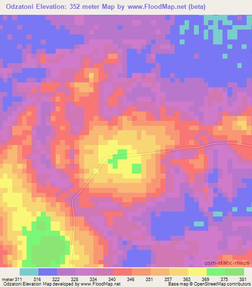 Odzatoni,Congo (Brazzaville) Elevation Map