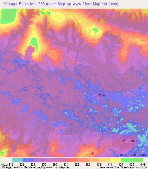 Onanga,Congo (Brazzaville) Elevation Map