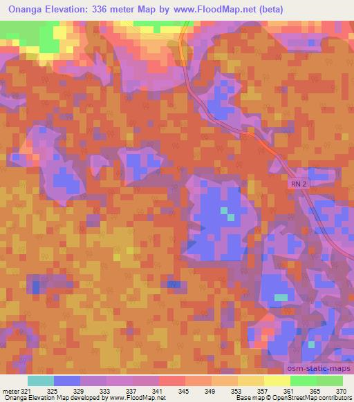 Onanga,Congo (Brazzaville) Elevation Map