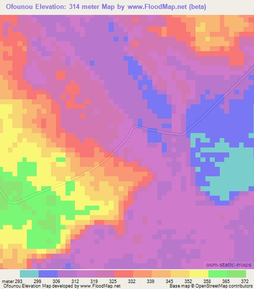 Ofounou,Congo (Brazzaville) Elevation Map