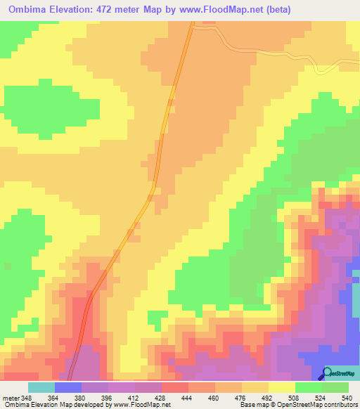 Ombima,Congo (Brazzaville) Elevation Map