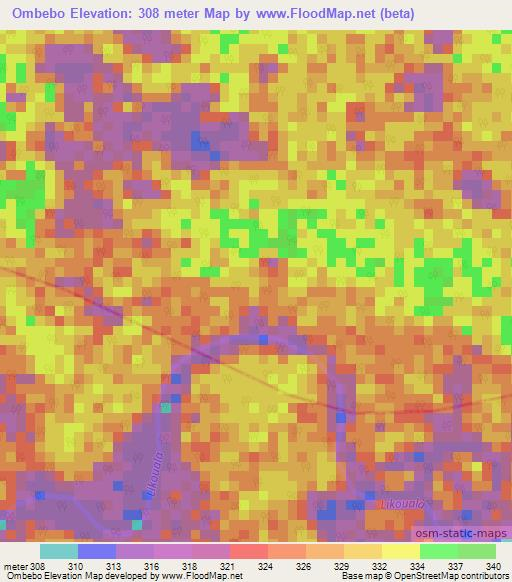 Ombebo,Congo (Brazzaville) Elevation Map