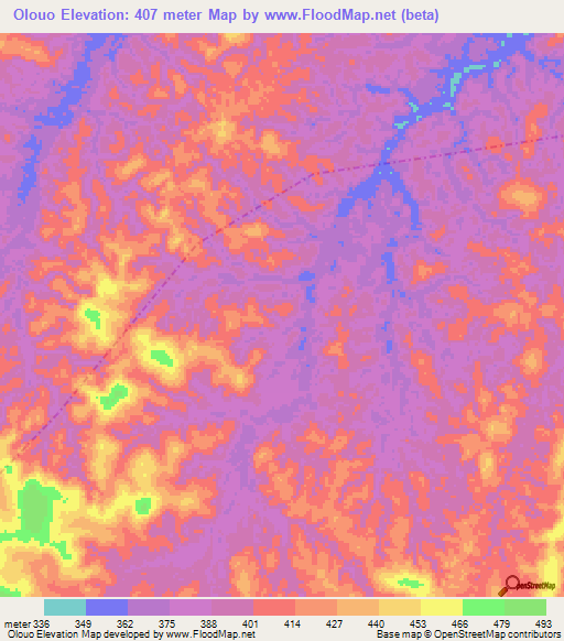 Olouo,Congo (Brazzaville) Elevation Map