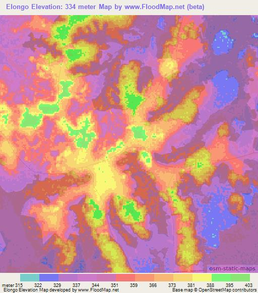 Elongo,Congo (Brazzaville) Elevation Map