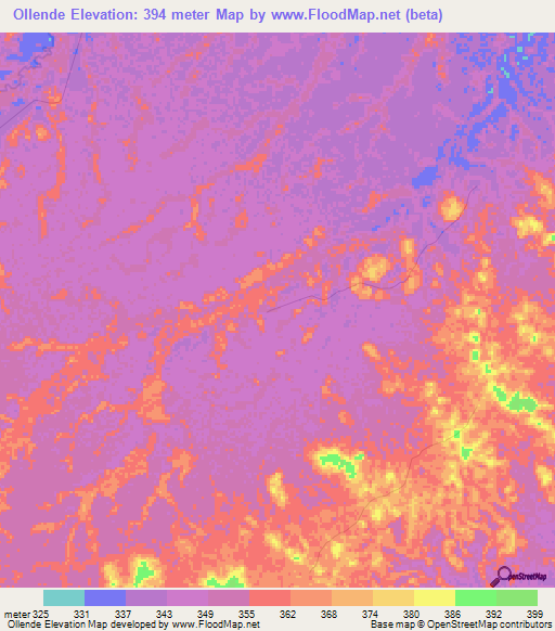 Ollende,Congo (Brazzaville) Elevation Map