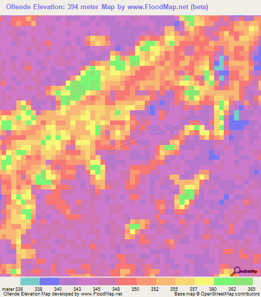 Ollende,Congo (Brazzaville) Elevation Map