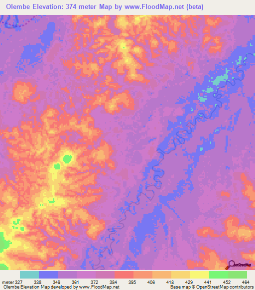 Olembe,Congo (Brazzaville) Elevation Map