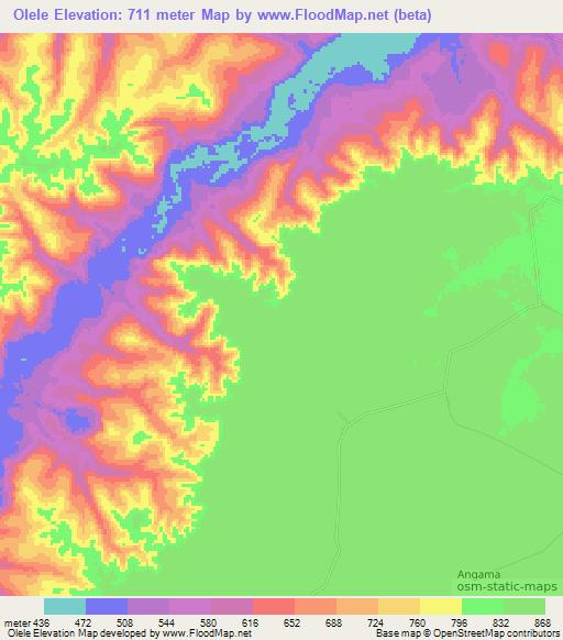 Olele,Congo (Brazzaville) Elevation Map