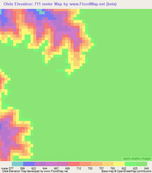 Olele,Congo (Brazzaville) Elevation Map