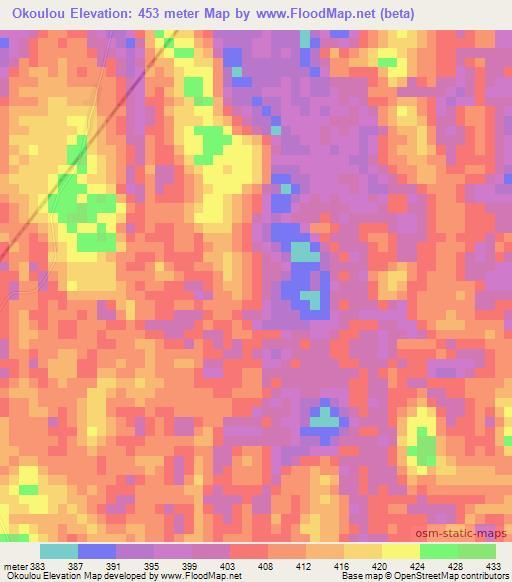 Okoulou,Congo (Brazzaville) Elevation Map
