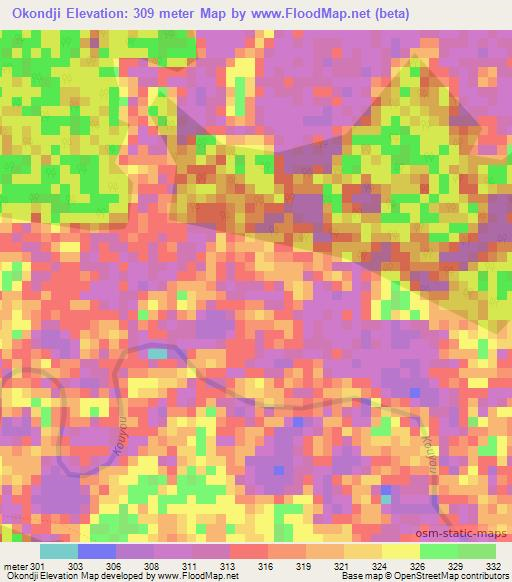 Okondji,Congo (Brazzaville) Elevation Map