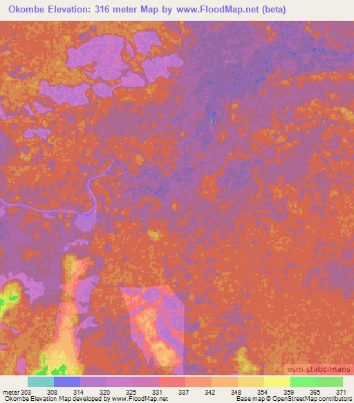Okombe,Congo (Brazzaville) Elevation Map