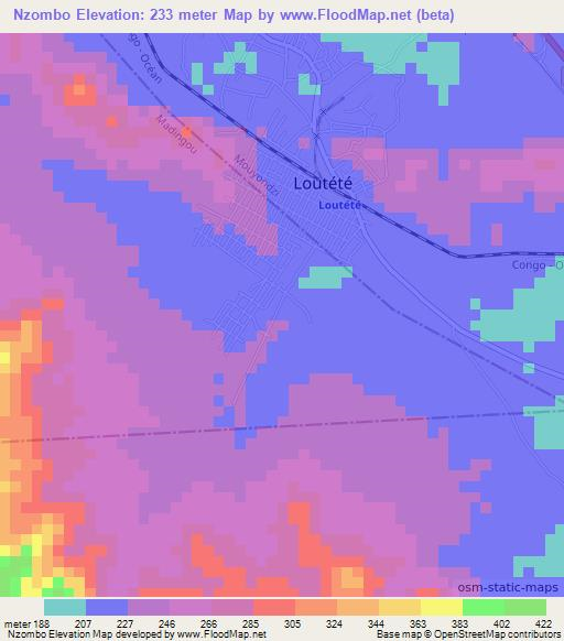 Nzombo,Congo (Brazzaville) Elevation Map