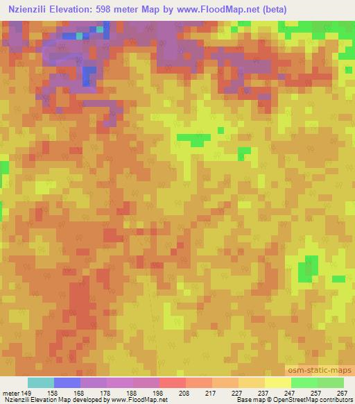 Nzienzili,Congo (Brazzaville) Elevation Map