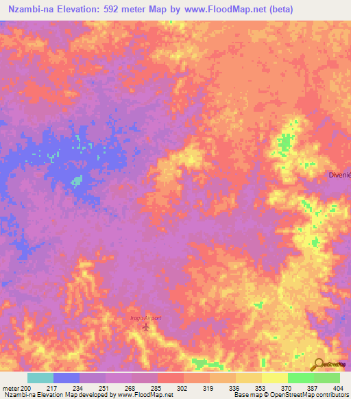 Nzambi-na,Congo (Brazzaville) Elevation Map
