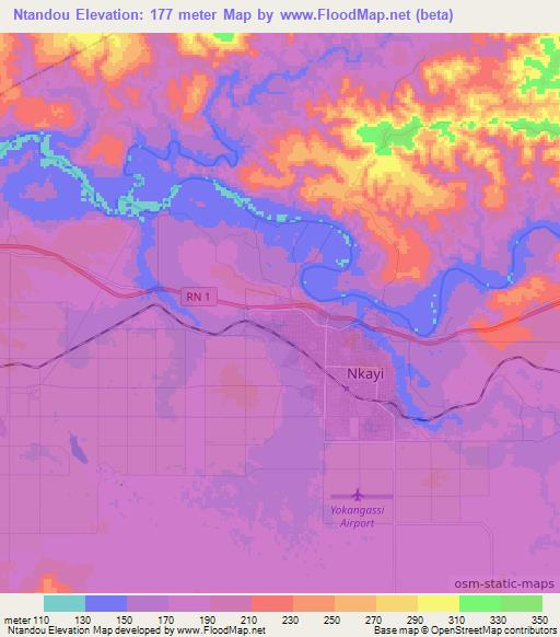 Ntandou,Congo (Brazzaville) Elevation Map