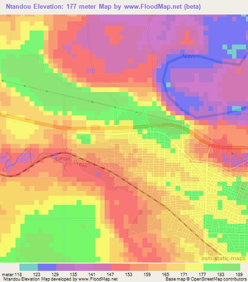 Ntandou,Congo (Brazzaville) Elevation Map
