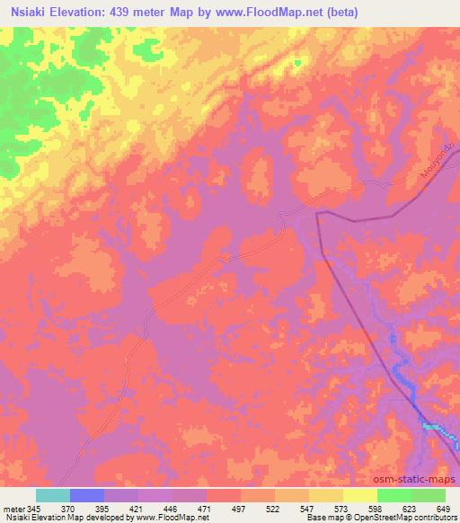 Nsiaki,Congo (Brazzaville) Elevation Map