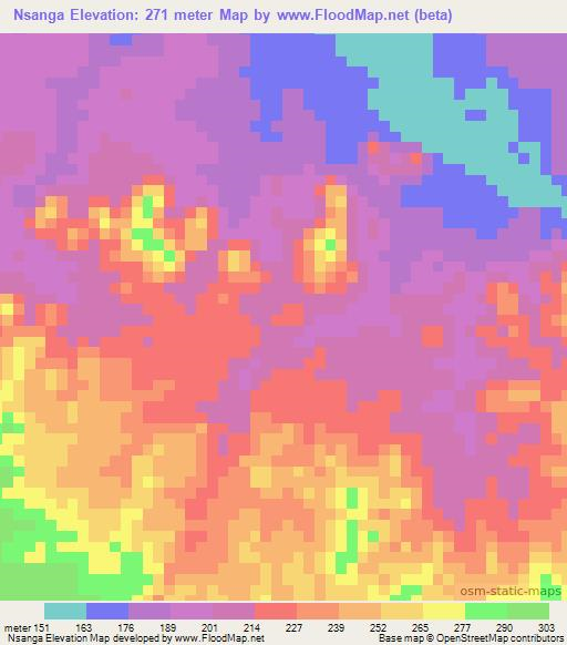 Nsanga,Congo (Brazzaville) Elevation Map
