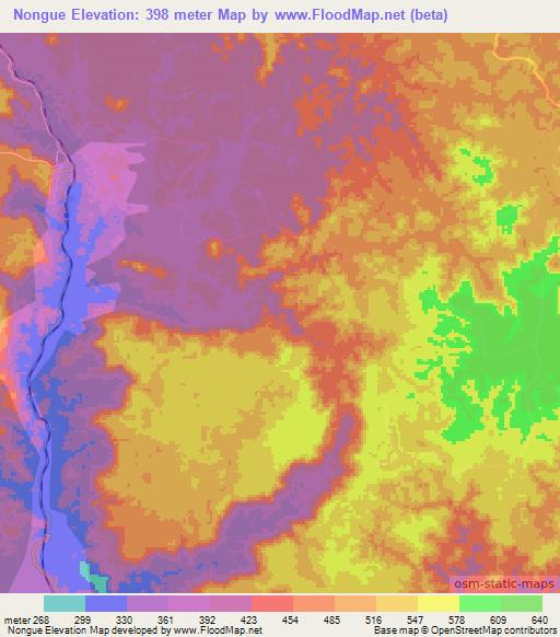 Nongue,Congo (Brazzaville) Elevation Map