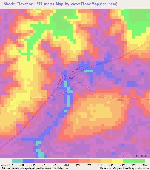 Nkode,Congo (Brazzaville) Elevation Map
