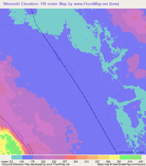 Nitoumbi,Congo (Brazzaville) Elevation Map