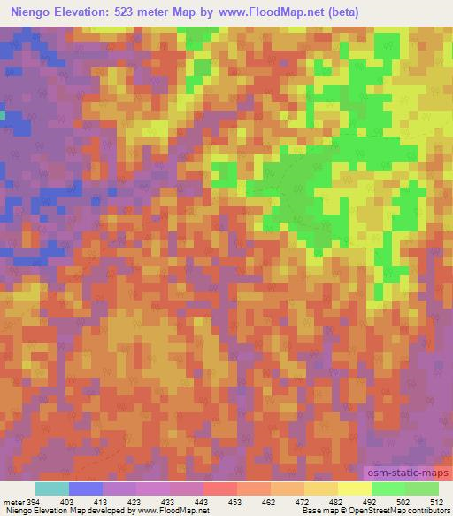 Niengo,Congo (Brazzaville) Elevation Map