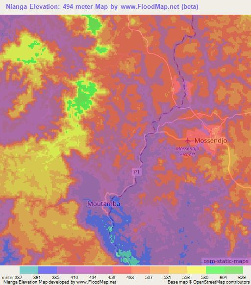 Nianga,Congo (Brazzaville) Elevation Map