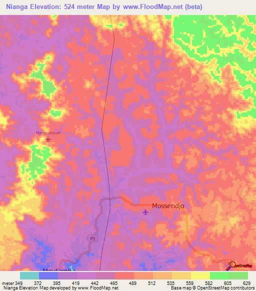 Nianga,Congo (Brazzaville) Elevation Map