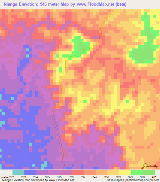 Nianga,Congo (Brazzaville) Elevation Map