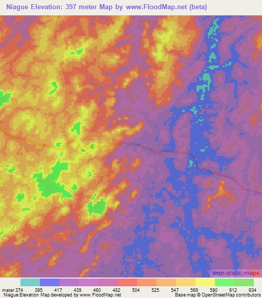 Niague,Congo (Brazzaville) Elevation Map
