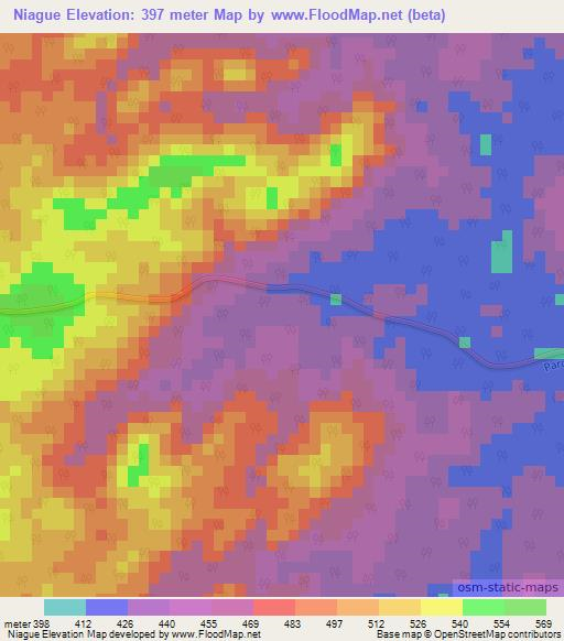Niague,Congo (Brazzaville) Elevation Map