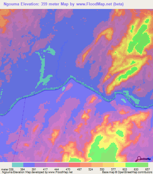 Ngouma,Congo (Brazzaville) Elevation Map