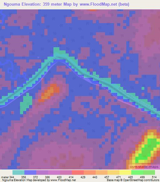 Ngouma,Congo (Brazzaville) Elevation Map