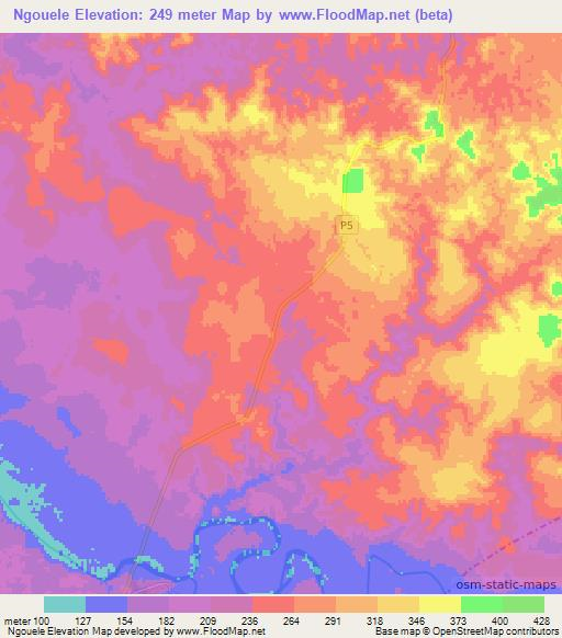 Ngouele,Congo (Brazzaville) Elevation Map