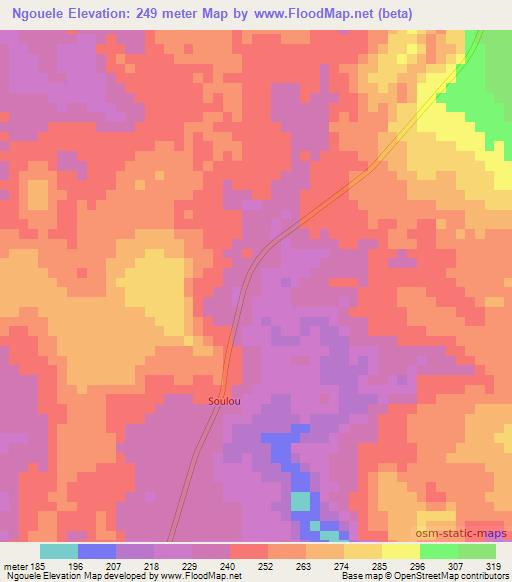 Ngouele,Congo (Brazzaville) Elevation Map