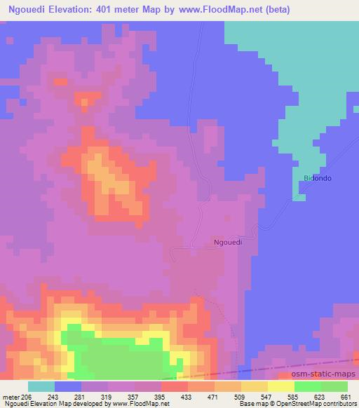 Ngouedi,Congo (Brazzaville) Elevation Map