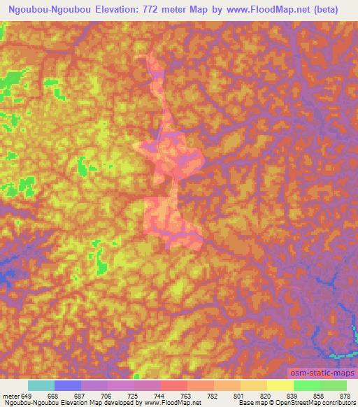 Ngoubou-Ngoubou,Congo (Brazzaville) Elevation Map
