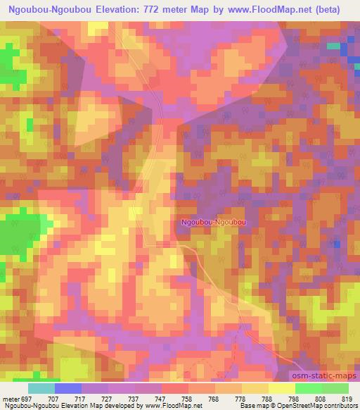 Ngoubou-Ngoubou,Congo (Brazzaville) Elevation Map