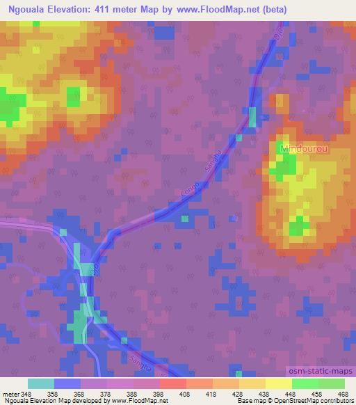 Ngouala,Congo (Brazzaville) Elevation Map