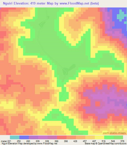 Nguiri,Congo (Brazzaville) Elevation Map