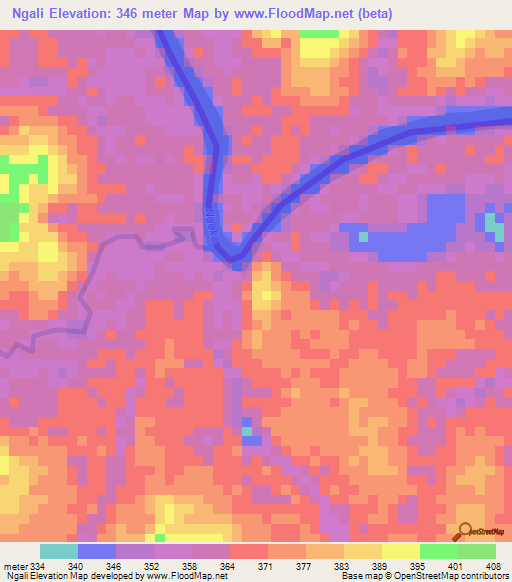 Ngali,Congo (Brazzaville) Elevation Map
