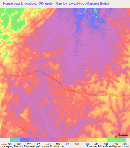 Nemayoug,Congo (Brazzaville) Elevation Map