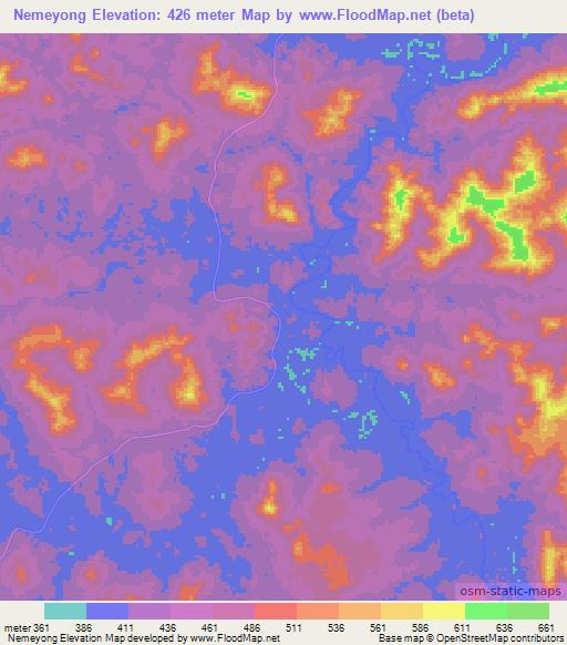Nemeyong,Congo (Brazzaville) Elevation Map